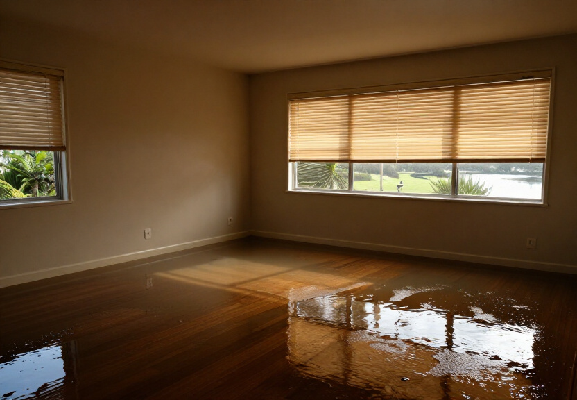 Water-damaged carpet in Kemps Creek before drying