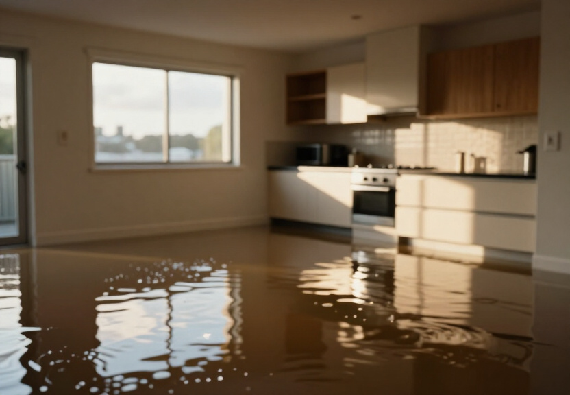 Wet subfloor in Kemps Creek before treatment